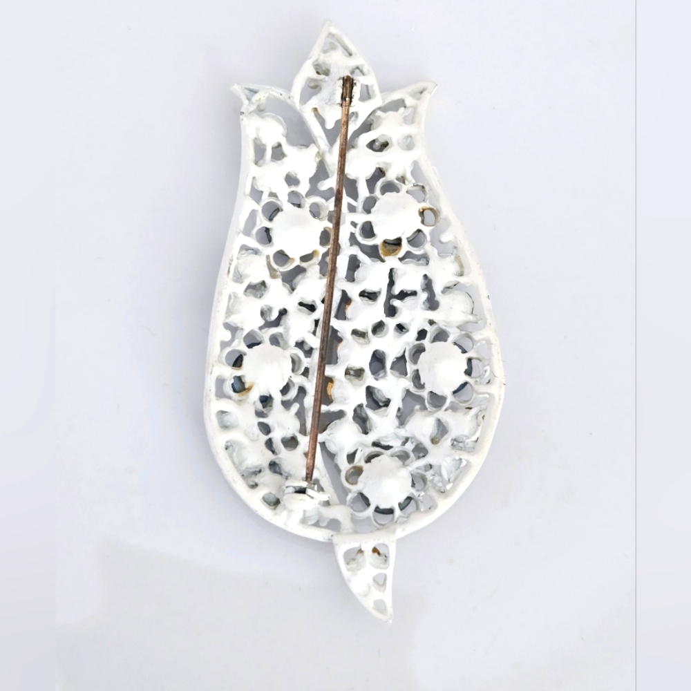 Vintage Blue Rhinestone Owl Brooch Pin Silver Tone Animal Statement Jewelry - Picture 6 of 7